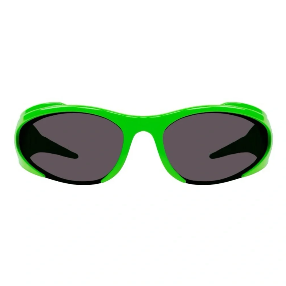 NEW BALENCIAGA OVAL SUNGLASSES BALENCIAGA BB0253S 005 GREEN GREY EYEWEAR